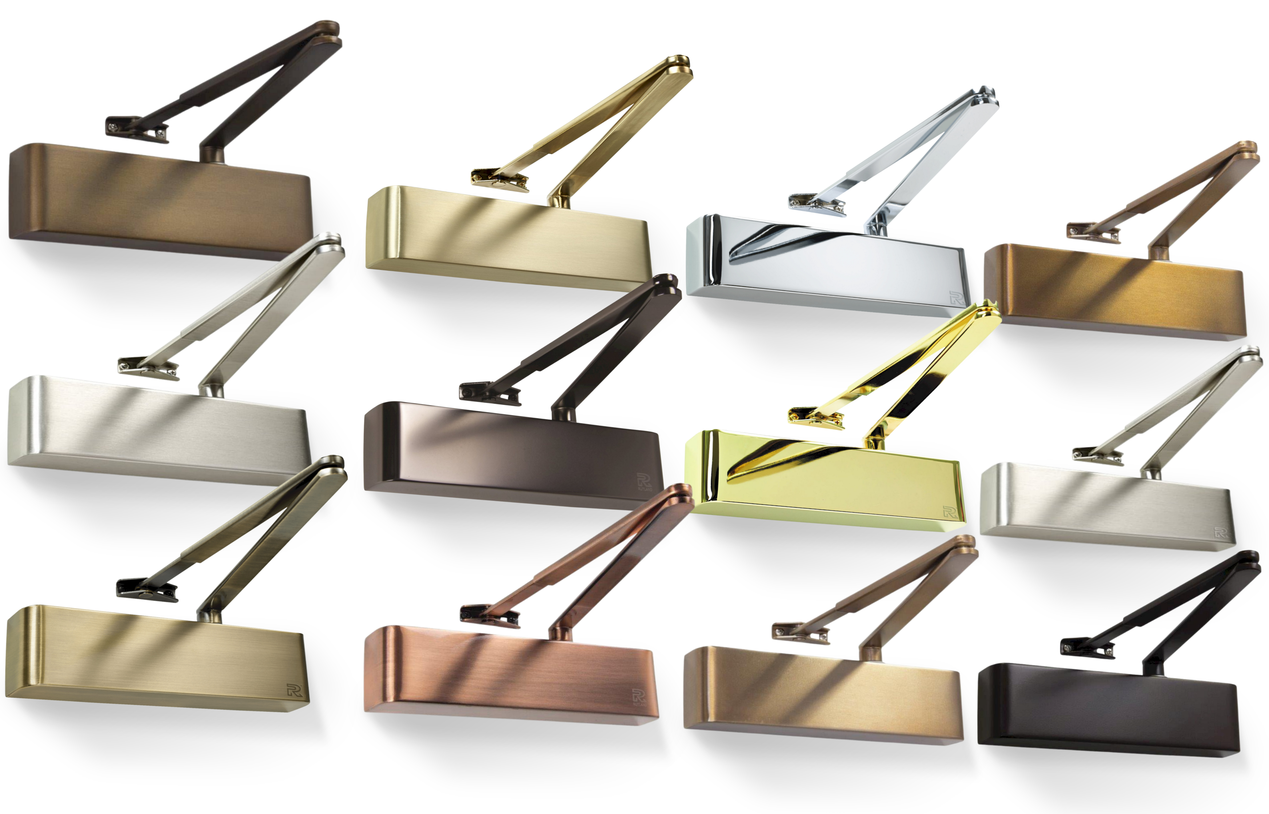 Door closers in a variety of colours