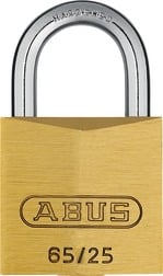 ABUS 65/25 Brass Key Differed Std Shackle Brass Padlock 65 Size 25mm