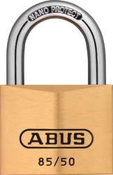 ABUS 85/50 Brass Key Differed Std Shackle Brass Padlock 85 Size 50mm