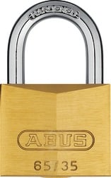 ABUS 65/35 Brass Key Differed Std Shackle Brass Padlock 65 Size 35mm