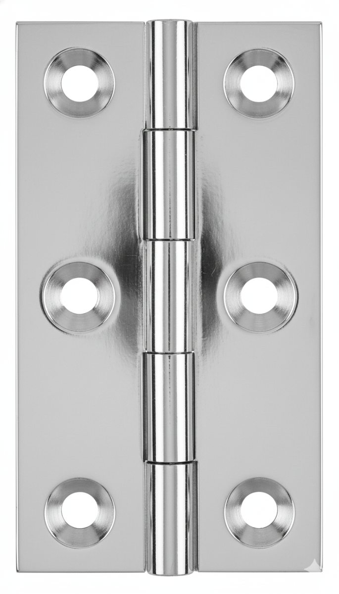 Simonswerk 0920 Solid Drawn Unwashered Brass Butt Hinges 38 X 23mm C/W Screws Polished Chrome