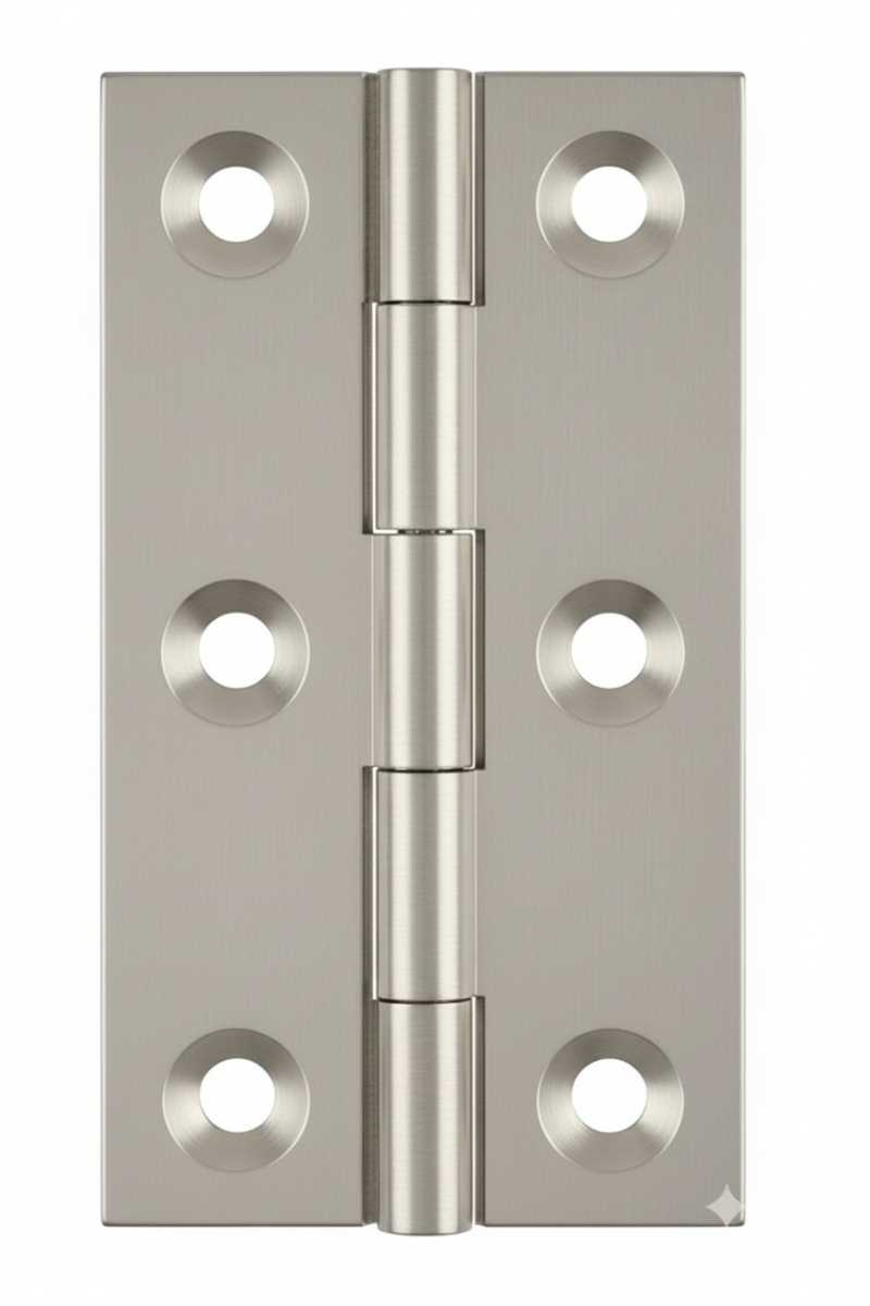 Simonswerk 0920 Solid Drawn Unwashered Brass Butt Hinges 38 X 23mm C/W Screws Satin Chrome (UK 515)