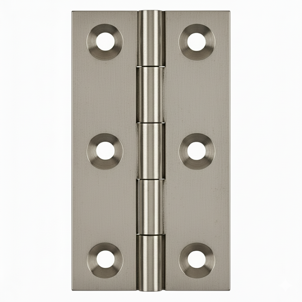 Simonswerk 0940 Solid Drawn Unwashered Brass Butt Hinges 50.8mm X 28.5mm C/W Screws Satin Nickel