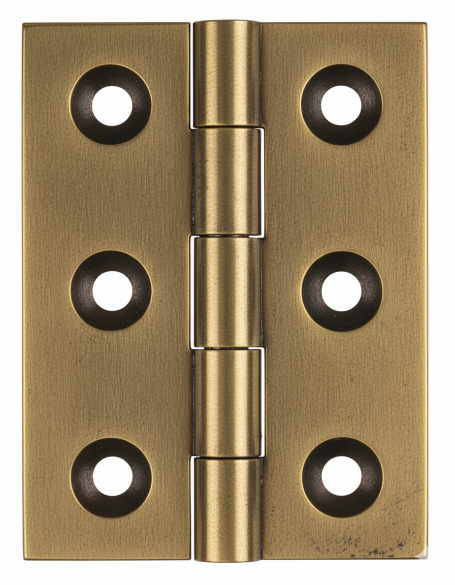 Simonswerk 0950 Solid Drawn Unwashered Brass Butt Hinges 50.8mm X 38mm C/W Screws Aged Brass