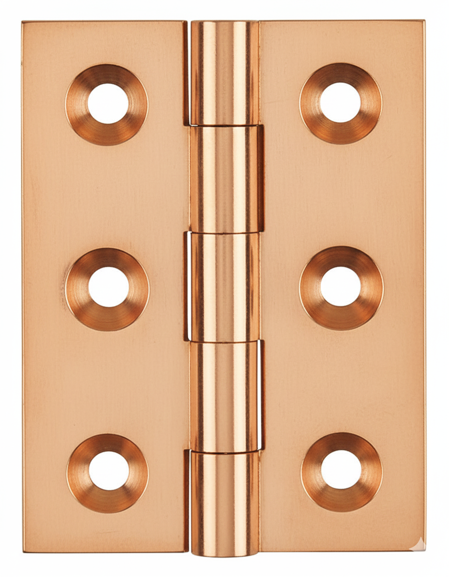 Simonswerk 0950 Solid Drawn Unwashered Brass Butt Hinges 50.8mm X 38mm C/W Screws Copper Plated