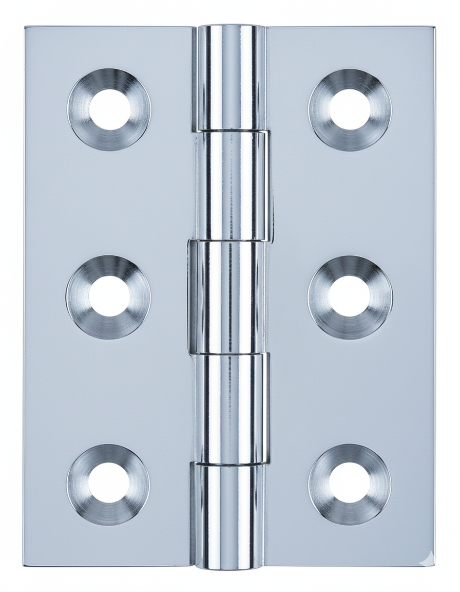 Simonswerk 0950 Solid Drawn Unwashered Brass Butt Hinges 50.8mm X 38mm C/W Screws Polished Chrome