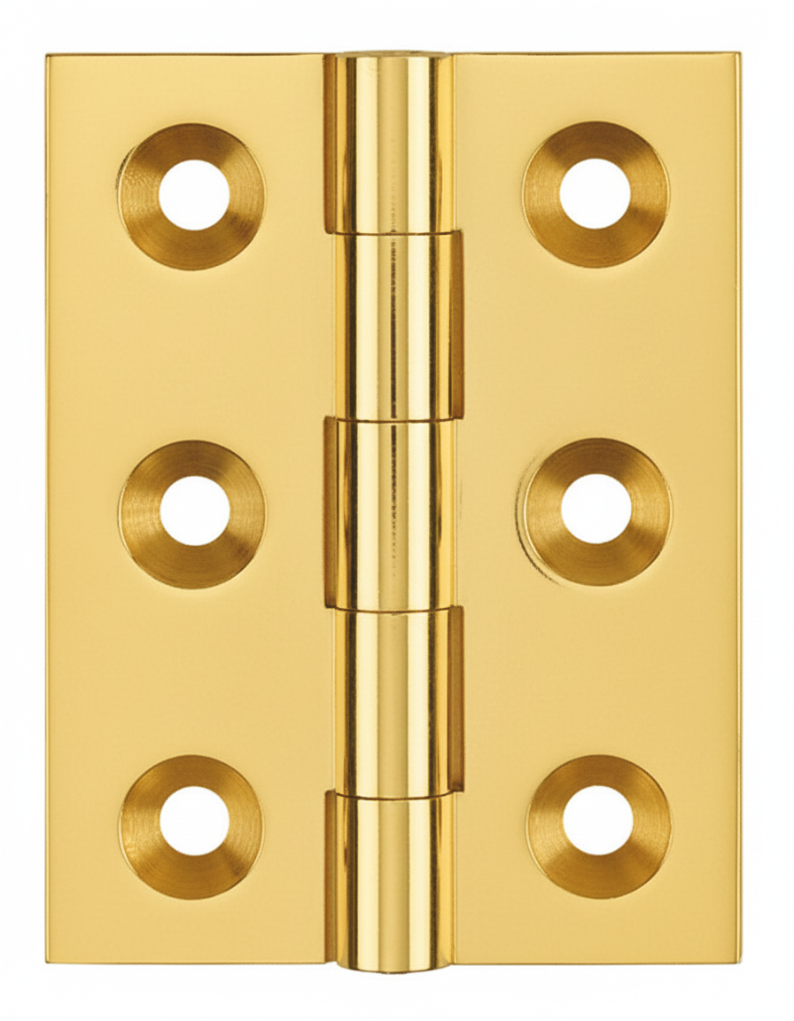Simonswerk 0950 Solid Drawn Unwashered Brass Butt Hinges 50.8mm X 38mm C/W Screws Polished Brass