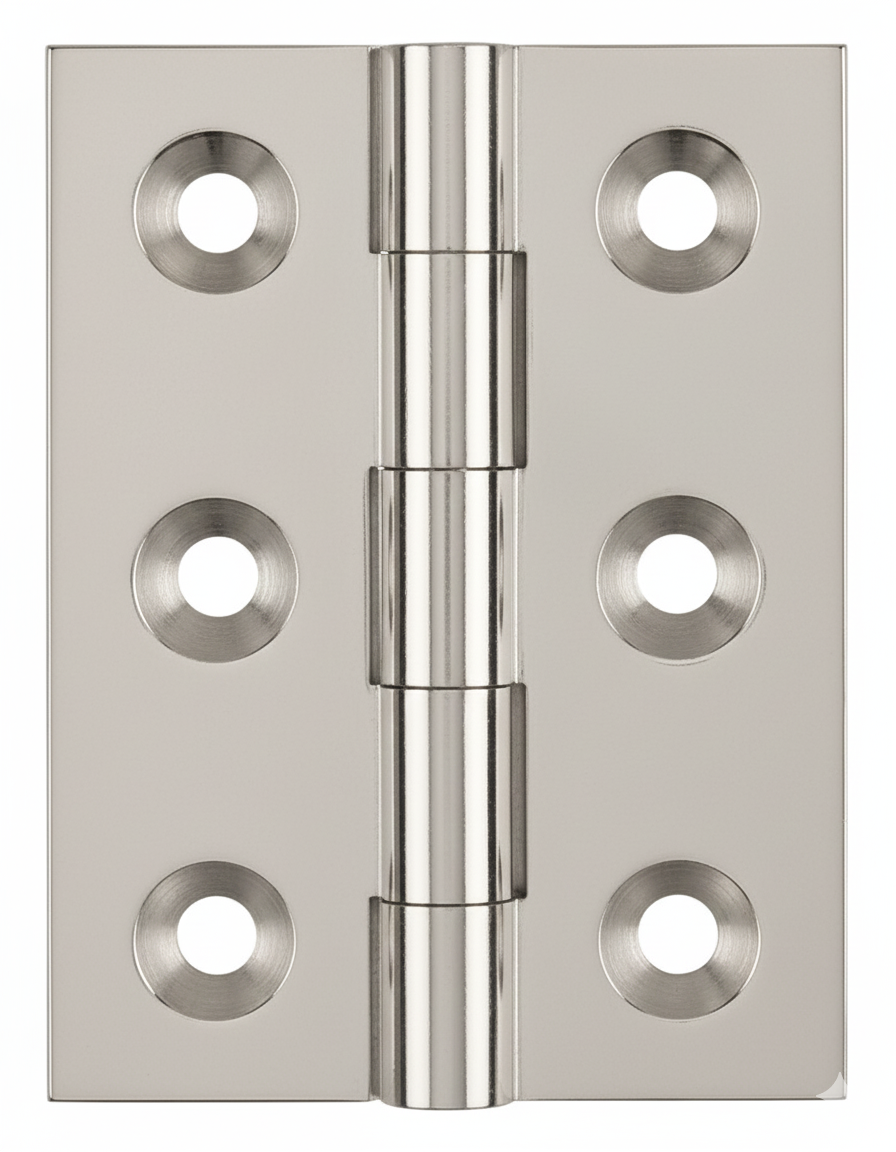 Simonswerk 0950 Solid Drawn Unwashered Brass Butt Hinges 50.8mm X 38mm C/W Screws Polished Nickel