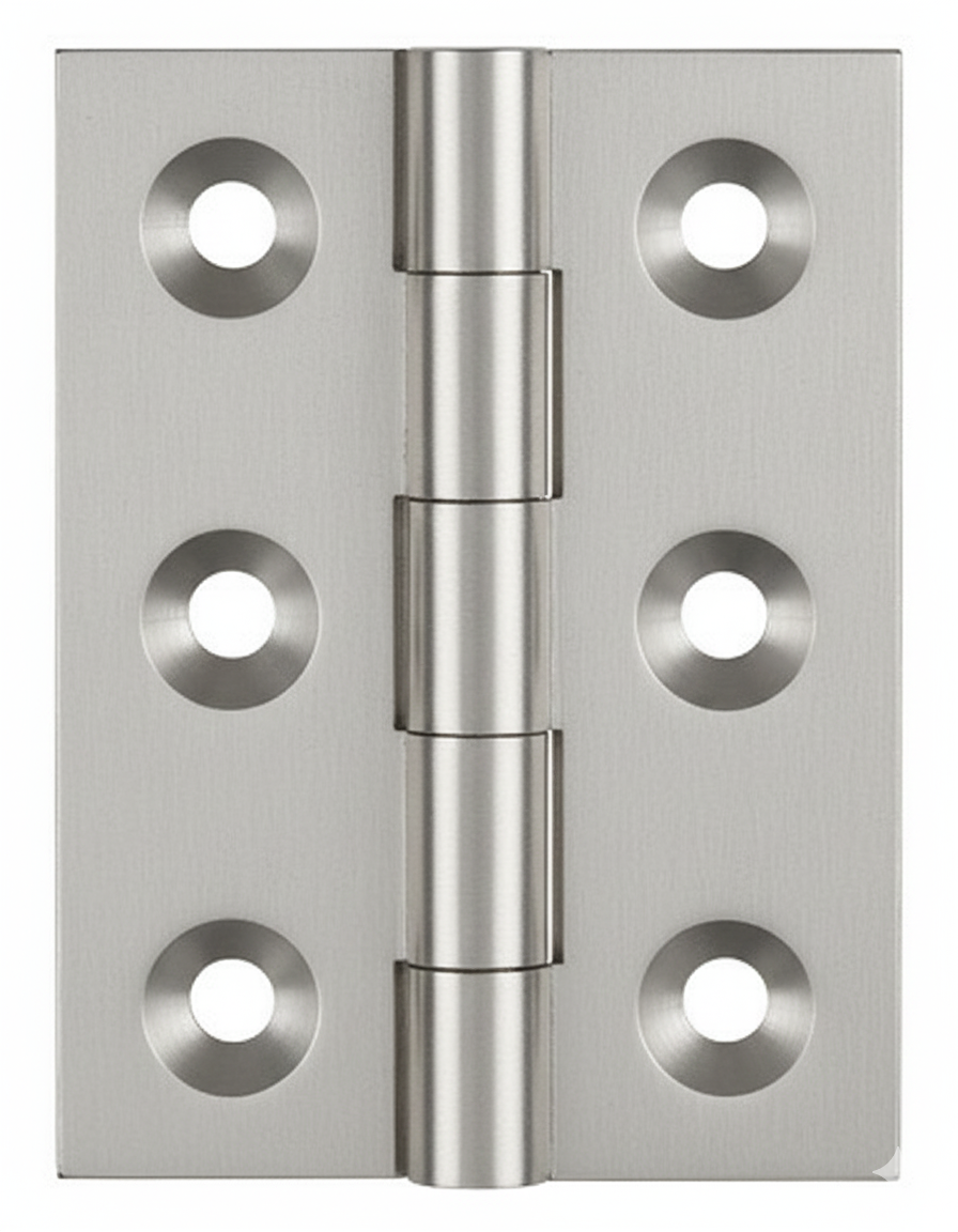 Simonswerk 0950 Solid Drawn Unwashered Brass Butt Hinges 50.8mm X 38mm C/W Screws Satin Chrome