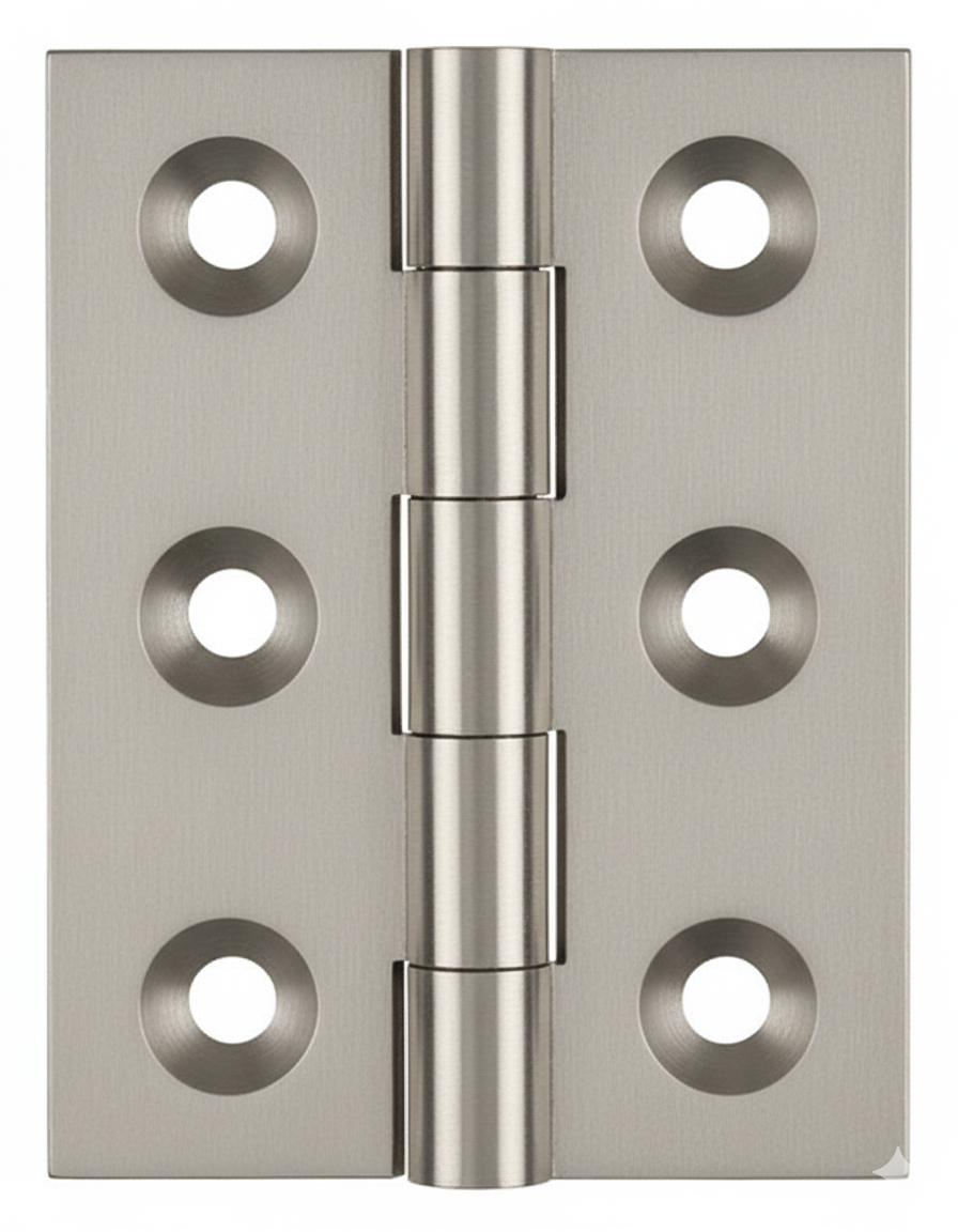 Simonswerk 0950 Solid Drawn Unwashered Brass Butt Hinges 50.8mm X 38mm C/W Screws Satin Nickel