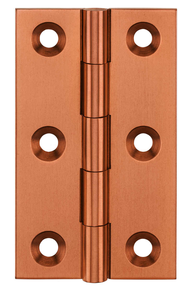 Simonswerk 0960 Solid Drawn Unwashered Brass Butt Hinges 63.5mm X 35mm C/W Screws Copper Plated