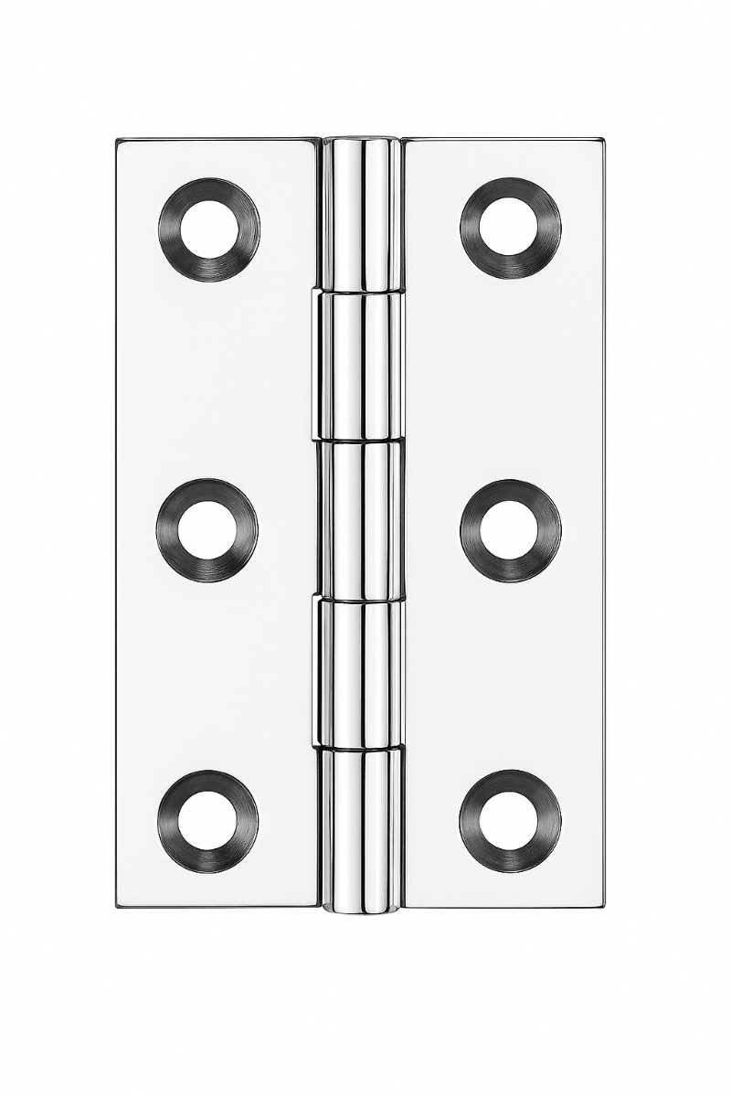 Simonswerk 0960 Solid Drawn Unwashered Brass Butt Hinges 63.5mm X 35mm C/W Screws Polished Chrome