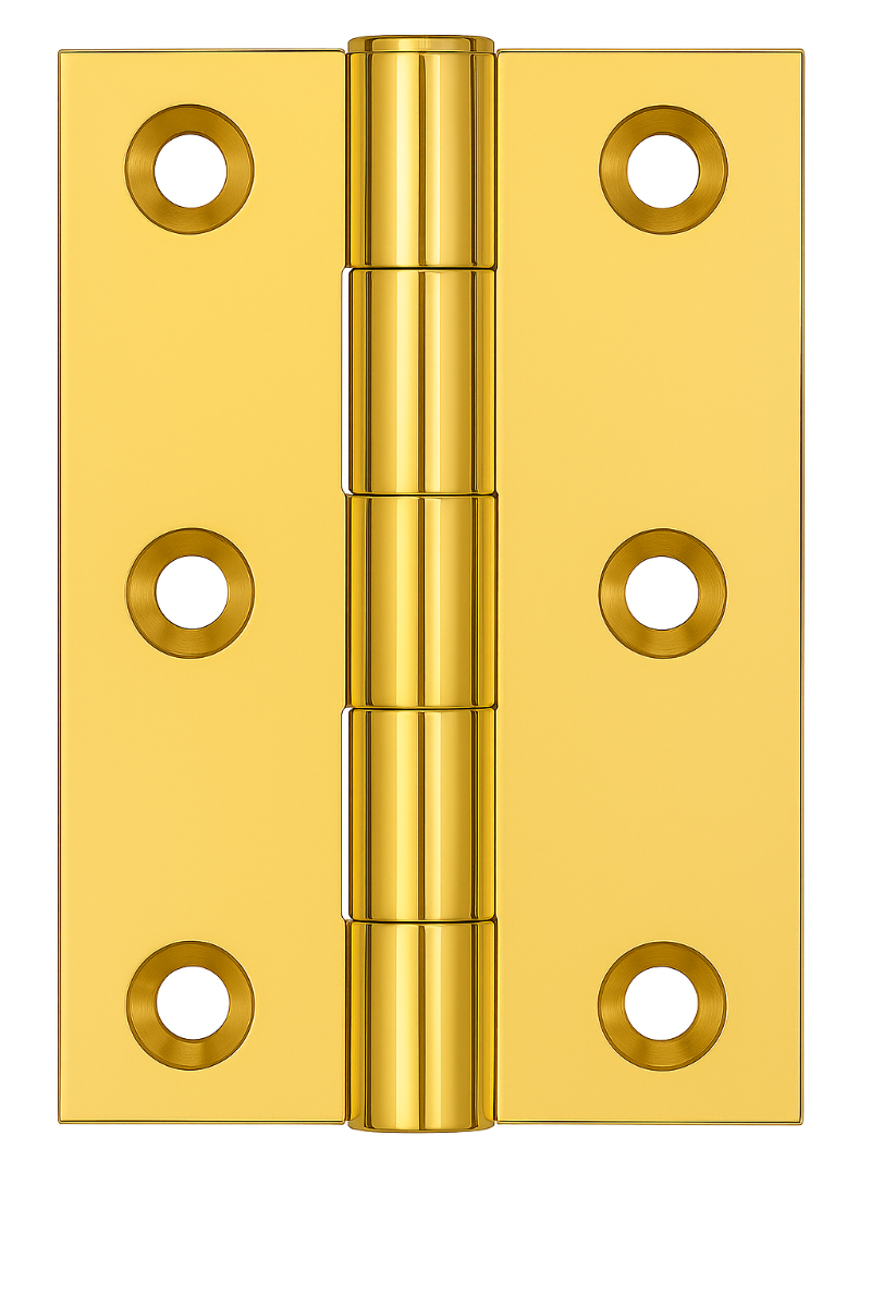 Simonswerk 0960 Solid Drawn Unwashered Brass Butt Hinges 63.5mm X 35mm C/W Screws Polished Brass