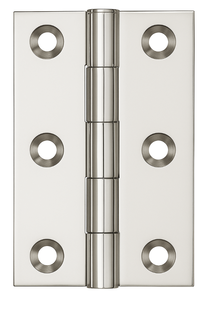 Simonswerk 0960 Solid Drawn Unwashered Brass Butt Hinges 63.5mm X 35mm C/W Screws Polished Nickel