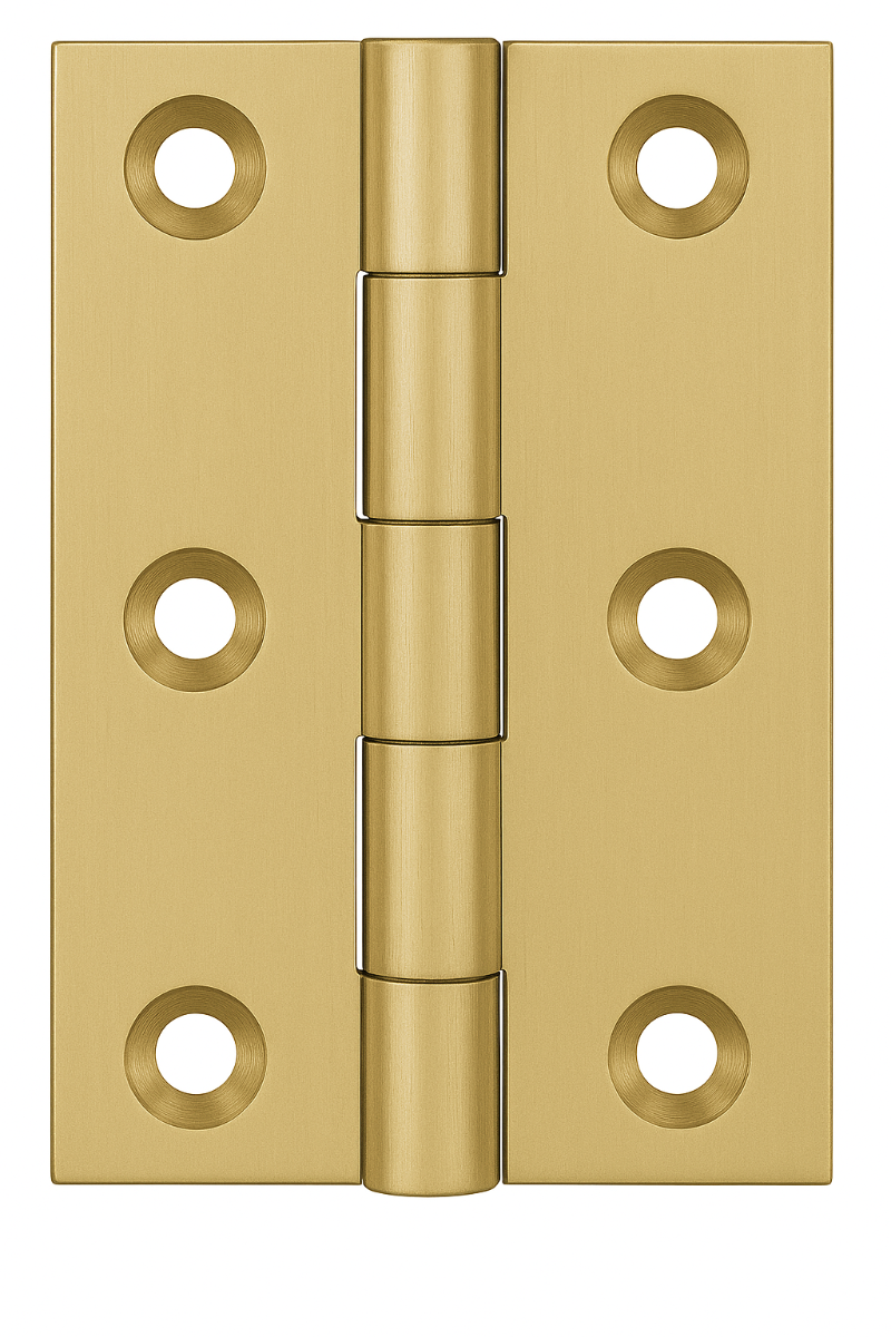 Simonswerk 0960 Solid Drawn Unwashered Brass Butt Hinges 63.5mm X 35mm C/W Screws Satin Brass
