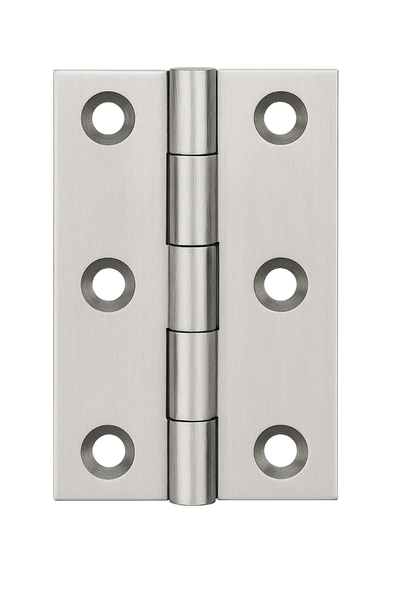 Simonswerk 0960 Solid Drawn Unwashered Brass Butt Hinges 63.5mm X 35mm C/W Screws Satin Chrome
