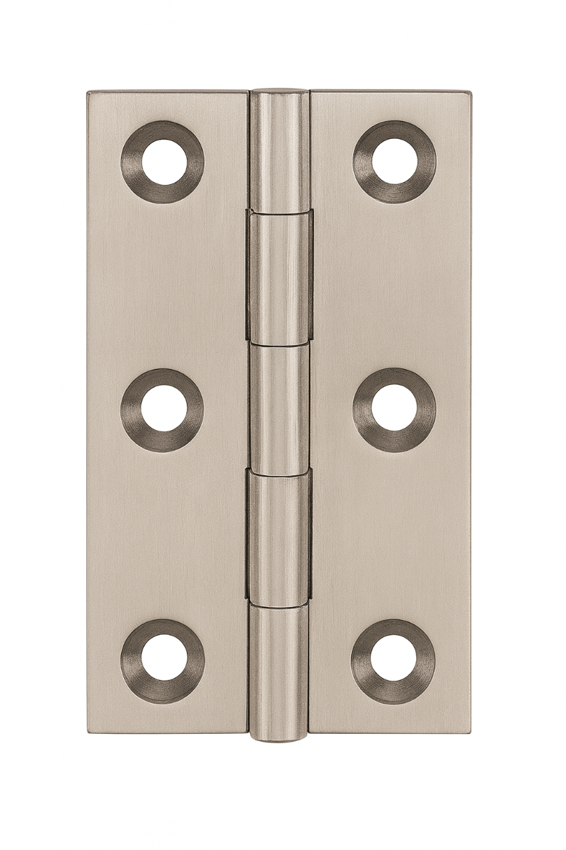 Simonswerk 0960 Solid Drawn Unwashered Brass Butt Hinges 63.5mm X 35mm C/W Screws Satin Nickel