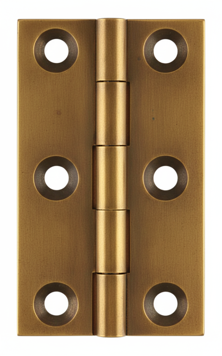Simonswerk 0962 Solid Drawn Unwashered Brass Butt Hinges 63.5mm X 38mm C/W Screws Aged Brass