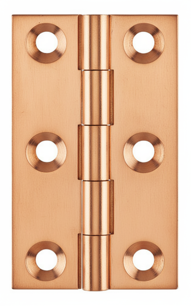 Simonswerk 0962 Solid Drawn Unwashered Brass Butt Hinges 63.5mm X 38mm C/W Screws Copper Plated