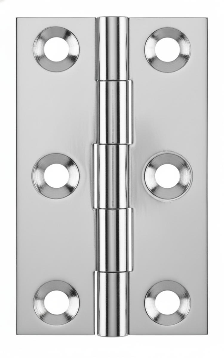 Simonswerk 0962 Solid Drawn Unwashered Brass Butt Hinges 63.5mm X 38mm C/W Screws Polished Chrome