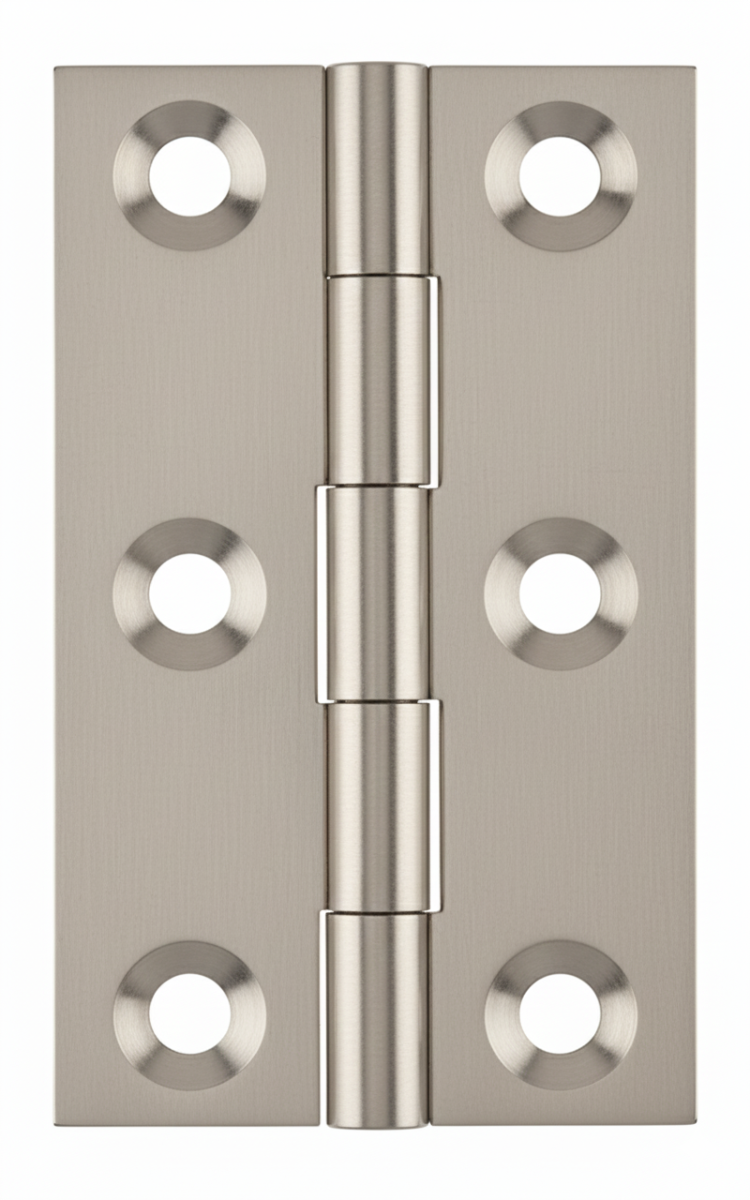 Simonswerk 0962 Solid Drawn Unwashered Brass Butt Hinges 63.5mm X 38mm C/W Screws Pearl Nickel Plated