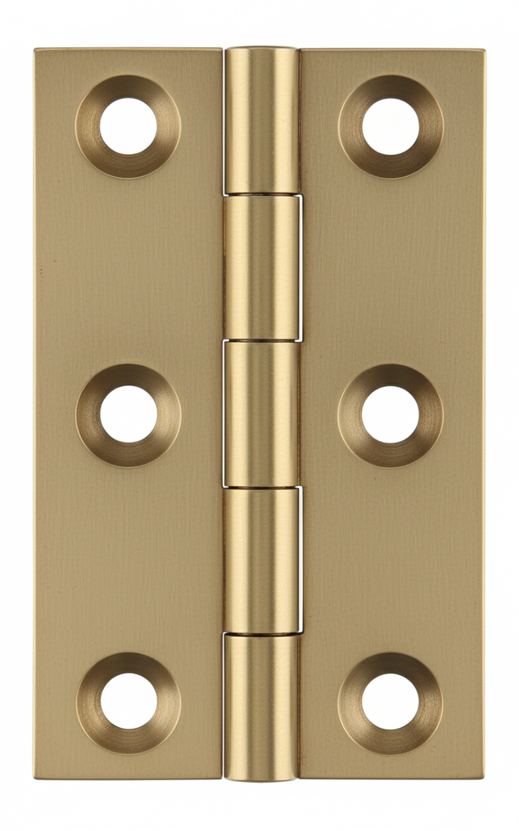 Simonswerk 0962 Solid Drawn Unwashered Brass Butt Hinges 63.5mm X 38mm C/W Screws Satin Brass