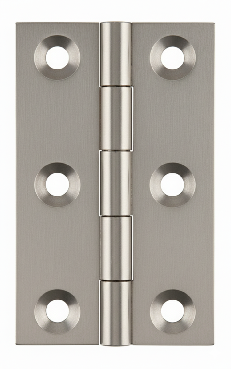 Simonswerk 0962 Solid Drawn Unwashered Brass Butt Hinges 63.5mm X 38mm C/W Screws Satin Chrome