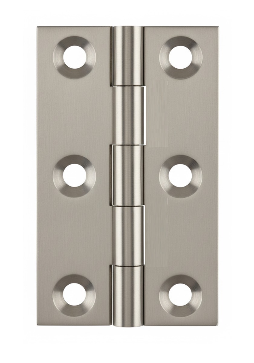 Simonswerk 0962 Solid Drawn Unwashered Brass Butt Hinges 63.5mm X 38mm C/W Screws Satin Nickel