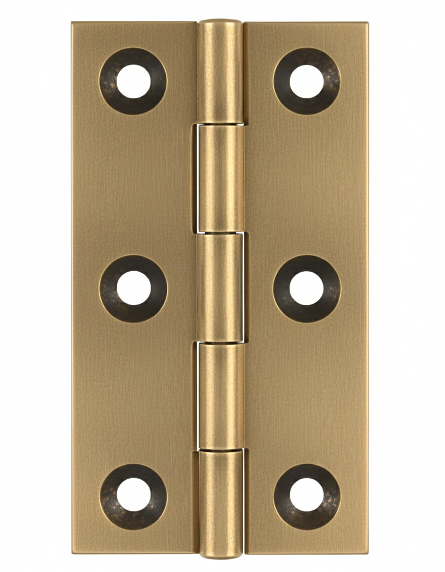 Simonswerk 0965 Solid Drawn Unwashered Brass Butt Hinges 75mm X 35mm C/W Screws Aged Brass