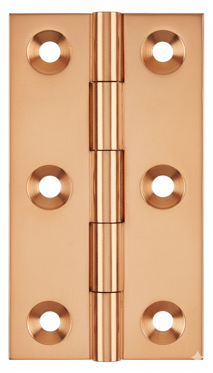 Simonswerk 0965 Solid Drawn Unwashered Brass Butt Hinges 75mm X 35mm C/W Screws Copper Plated