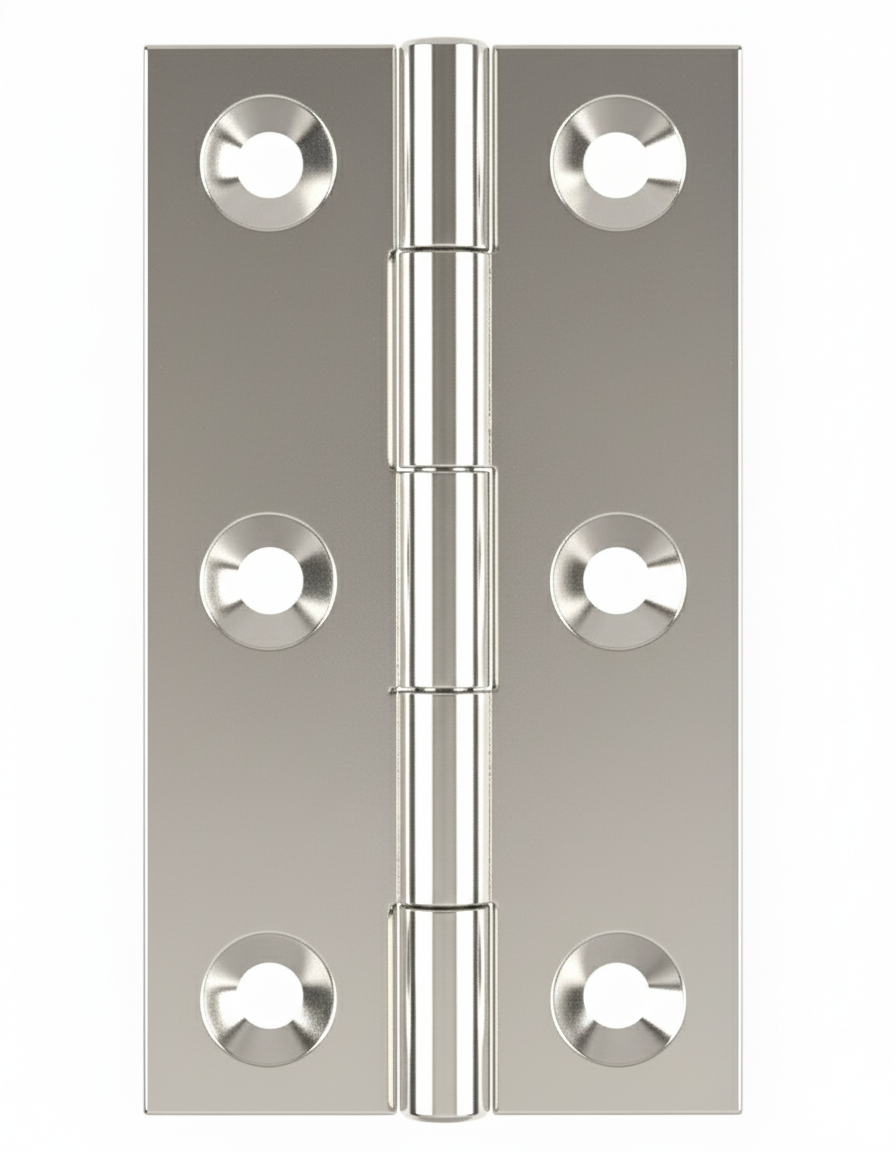 Simonswerk 0965 Solid Drawn Unwashered Brass Butt Hinges 75mm X 35mm C/W Screws Polished Nickel