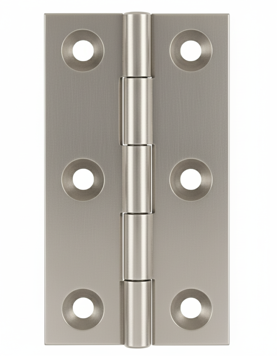 Simonswerk 0965 Solid Drawn Unwashered Brass Butt Hinges 75mm X 35mm C/W Screws Pearl Nickel Plated