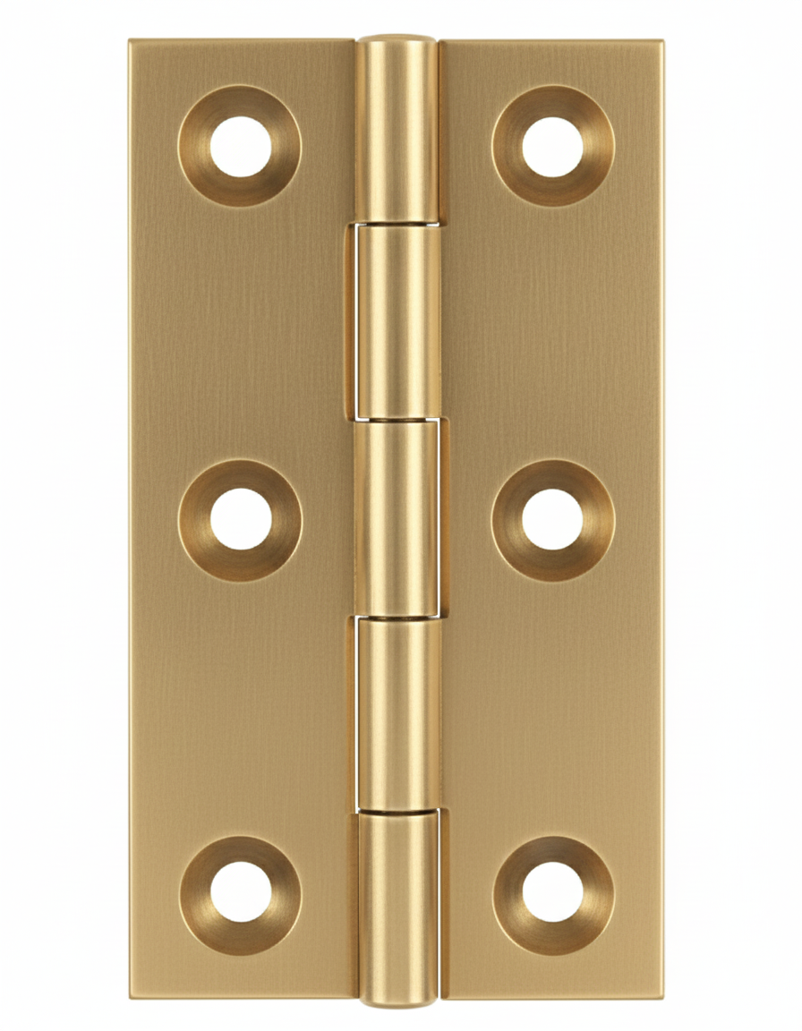 Simonswerk 0965 Solid Drawn Unwashered Brass Butt Hinges 75mm X 35mm C/W Screws Satin Brass