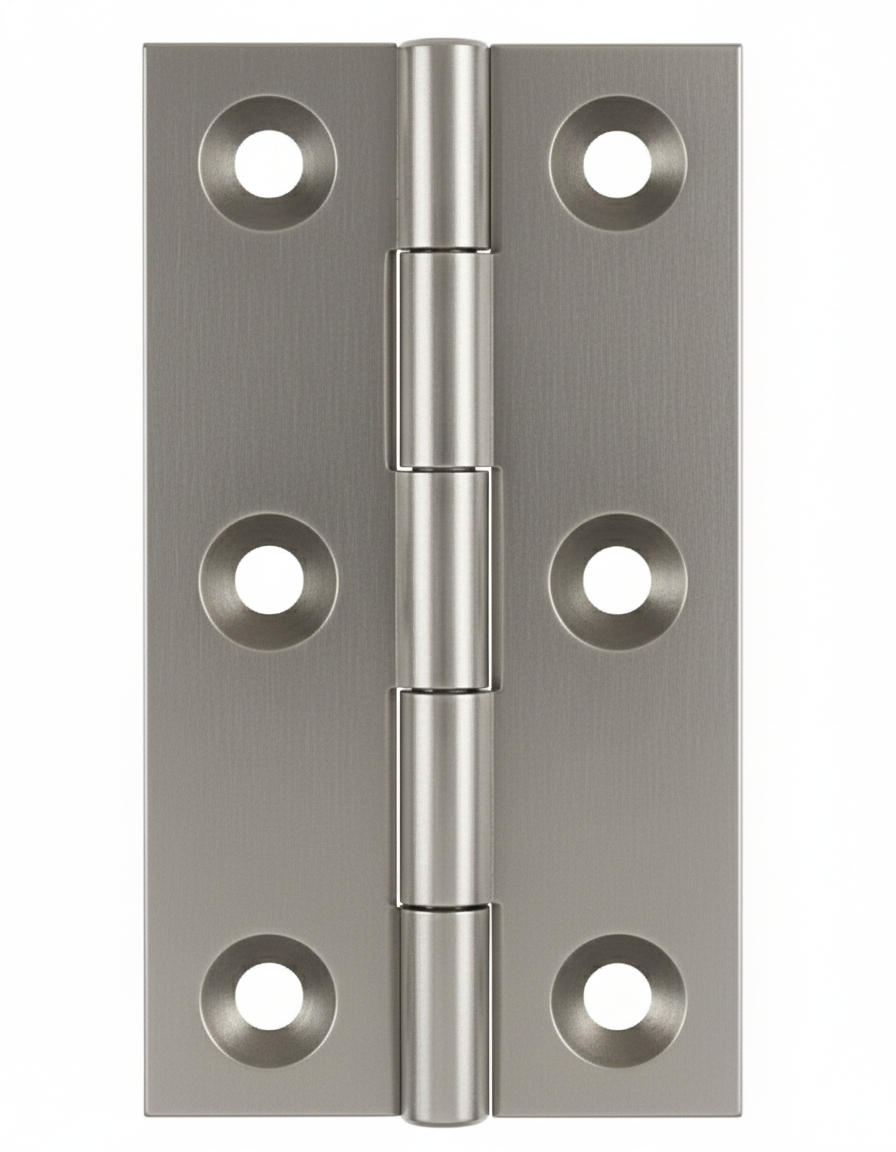 Simonswerk 0965 Solid Drawn Unwashered Brass Butt Hinges 75mm X 35mm C/W Screws Satin Chrome
