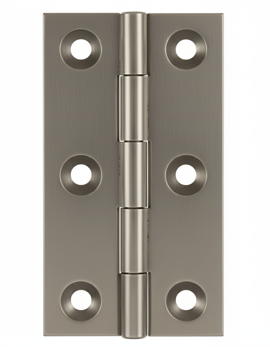 Simonswerk 0965 Solid Drawn Unwashered Brass Butt Hinges 75mm X 35mm C/W Screws Satin Nickel