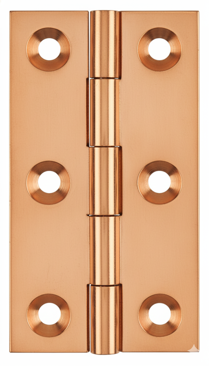 Simonswerk 0970 Solid Drawn Unwashered Brass Butt Hinges 75mm X 40mm C/W Screws Copper Plated