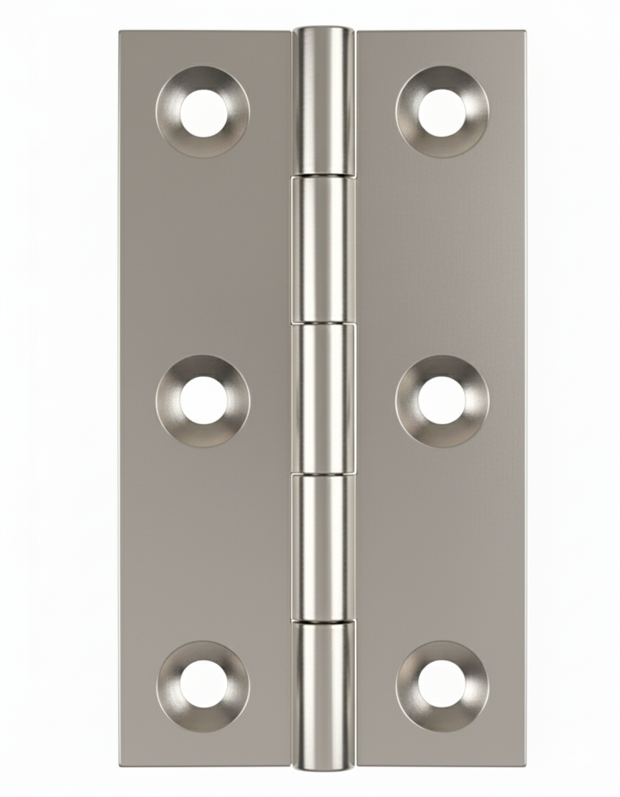 Simonswerk 0970 Solid Drawn Unwashered Brass Butt Hinges 75mm X 40mm C/W Screws Polished Nickel