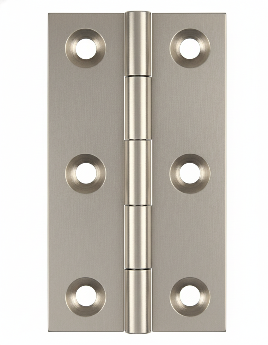 Simonswerk 0970 Solid Drawn Unwashered Brass Butt Hinges 75mm X 40mm C/W Screws Pearl Nickel Plated
