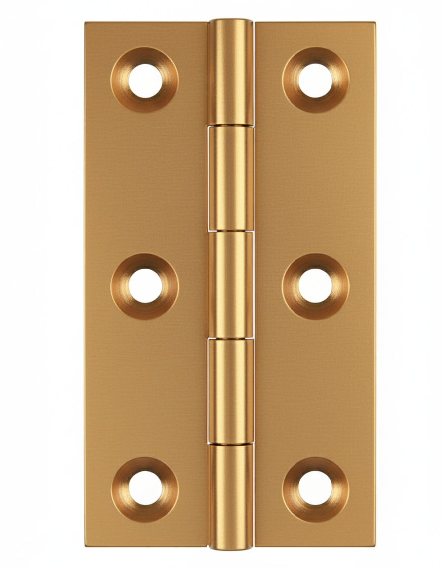 Simonswerk 0970 Solid Drawn Unwashered Brass Butt Hinges 75mm X 40mm C/W Screws Satin Brass