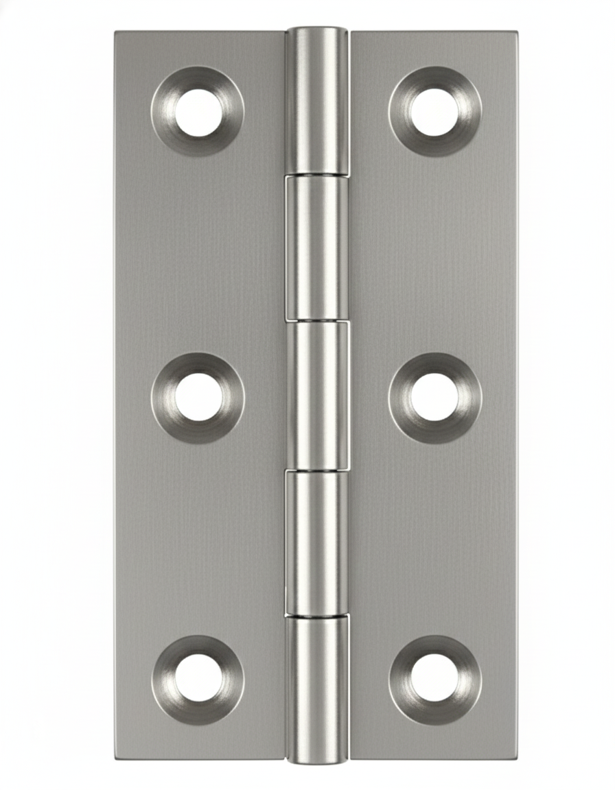 Simonswerk 0970 Solid Drawn Unwashered Brass Butt Hinges 75mm X 40mm C/W Screws Satin Chrome