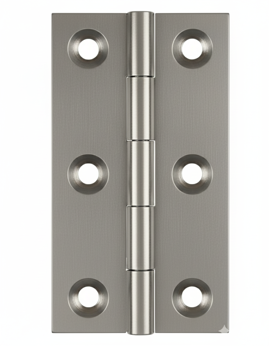 Simonswerk 0970 Solid Drawn Unwashered Brass Butt Hinges 75mm X 40mm C/W Screws Satin Nickel