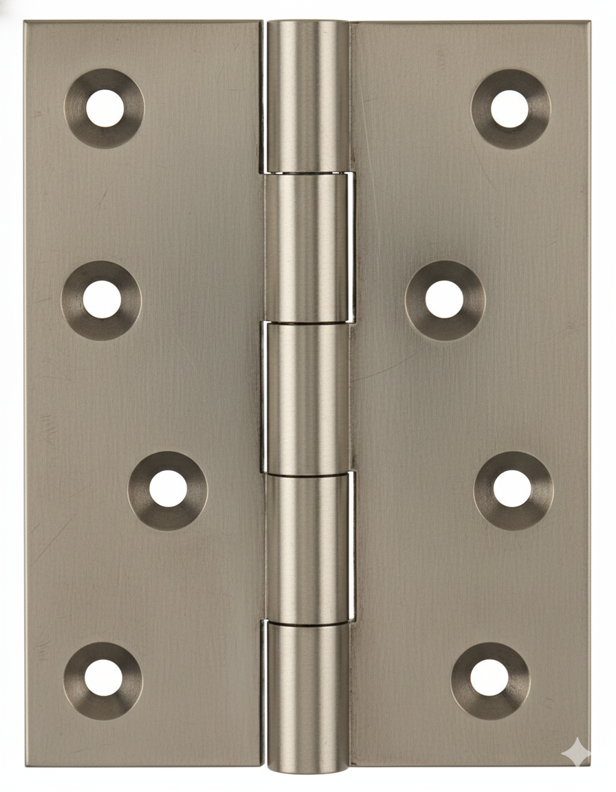Simonswerk 1050 Solid Drawn Unwashered Brass Butt Hinges 100mm X 75mm C/W Screws Antique Nickel