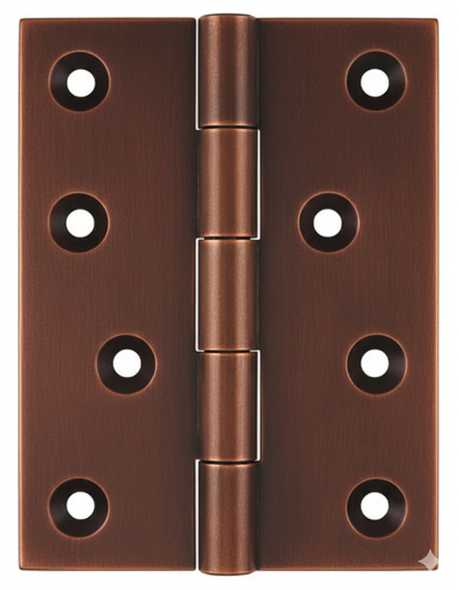 Simonswerk 1050 Solid Drawn Unwashered Brass Butt Hinges 100mm X 75mm C/W Screws Copper Bronze