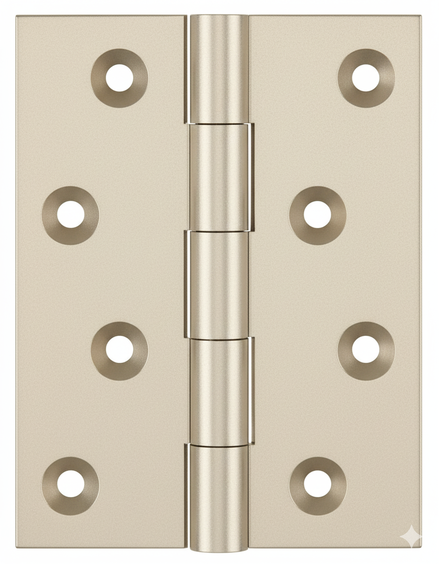 Simonswerk 1050 Solid Drawn Unwashered Brass Butt Hinges 100mm X 75mm C/W Screws Pearl Nickel Plated