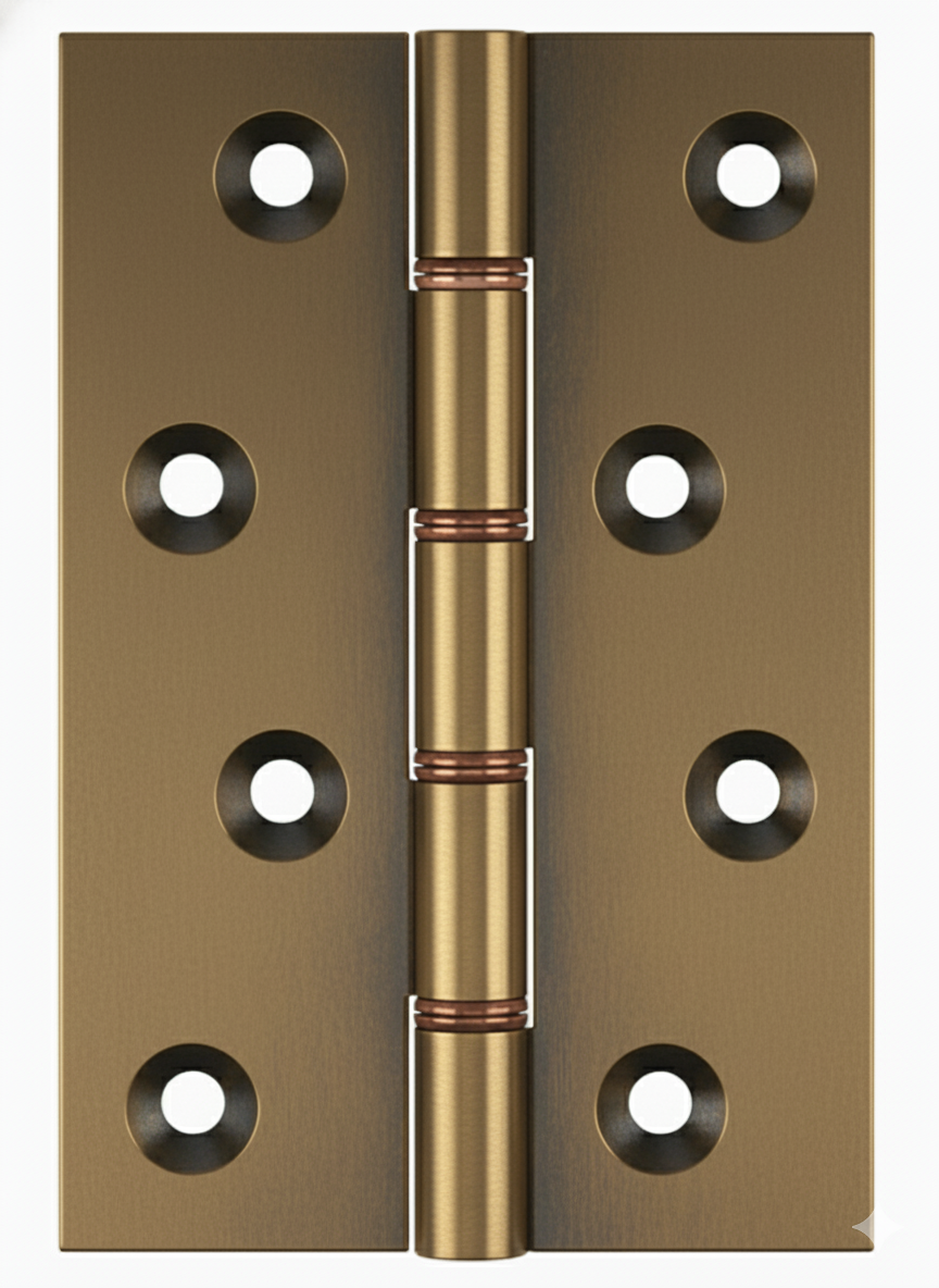 Simonswerk 1240 Double Phosphor Bronze Washered Brass Butt Hinge 100mm x 65mm c/w Screws Antique Brass