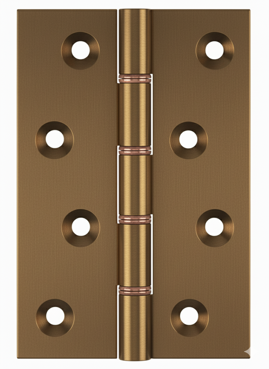 Simonswerk 1240 Double Phosphor Bronze Washered Brass Butt Hinge 100mm x 65mm c/w Screws Aged Brass