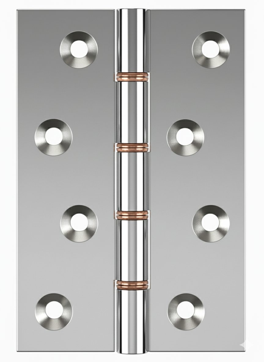 Simonswerk 1240 Double Phosphor Bronze Washered Brass Butt Hinge 100mm x 65mm c/w Screws Polished Chrome