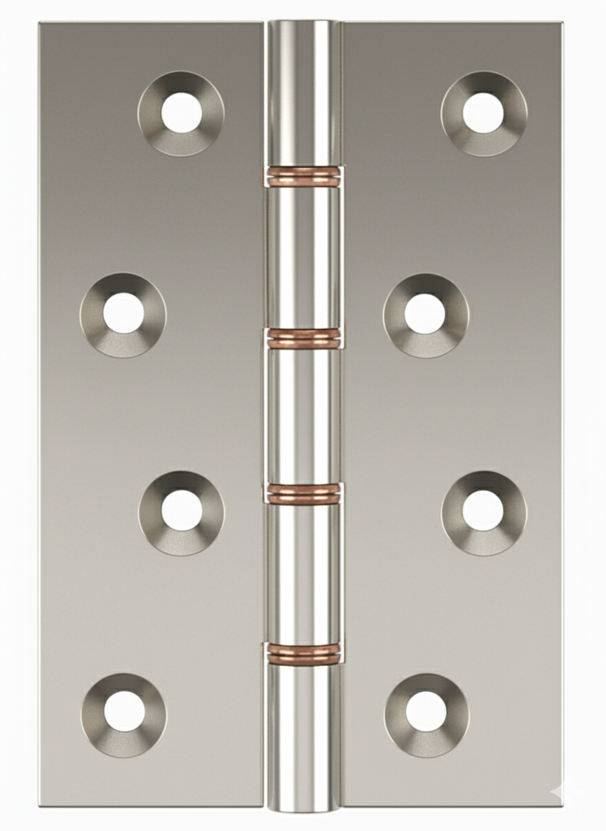 Simonswerk 1240 Double Phosphor Bronze Washered Brass Butt Hinge 100mm x 65mm c/w Screws Polished Nickel