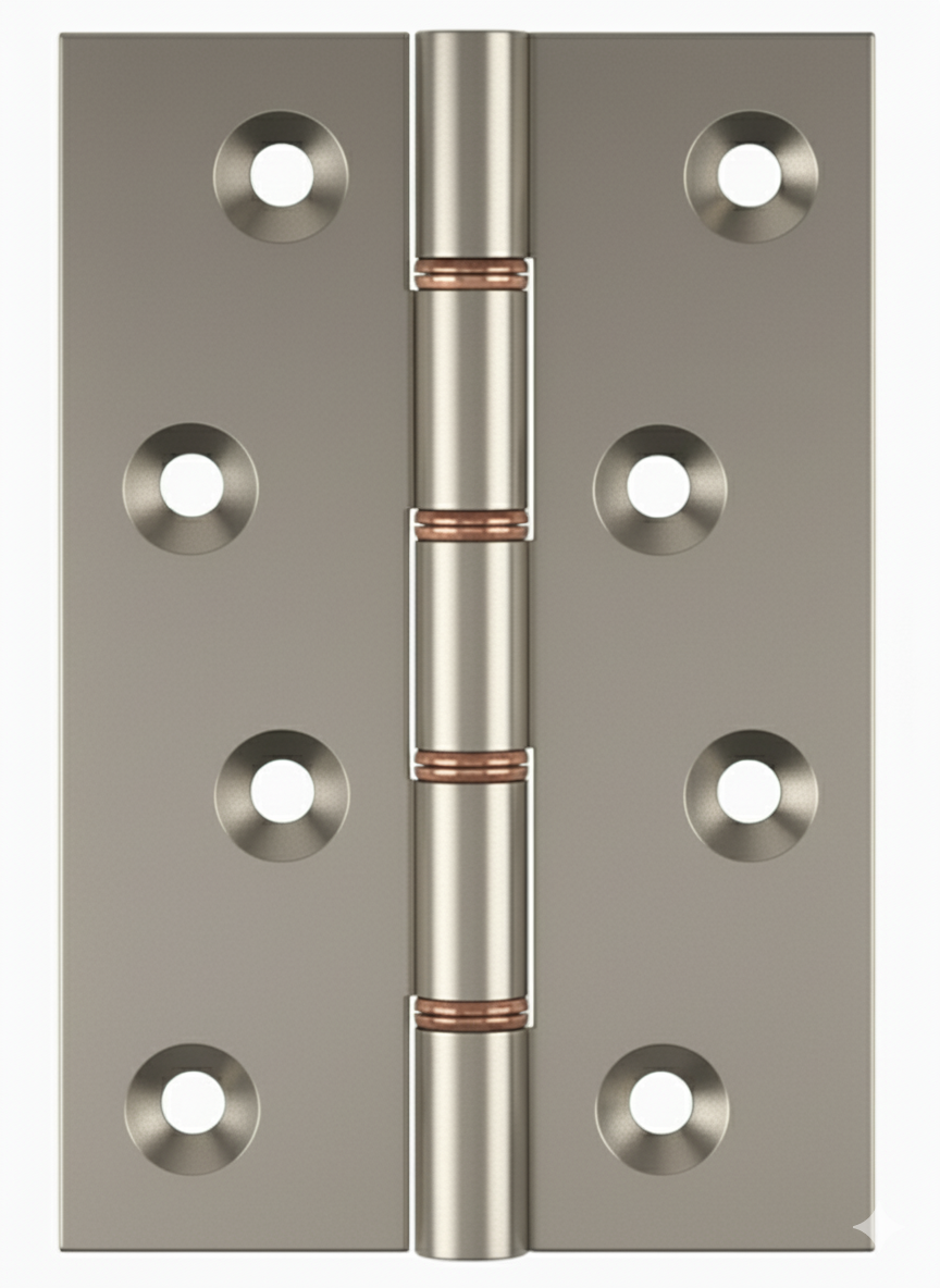 Simonswerk 1240 Double Phosphor Bronze Washered Brass Butt Hinge 100mm x 65mm c/w Screws Pearl Nickel