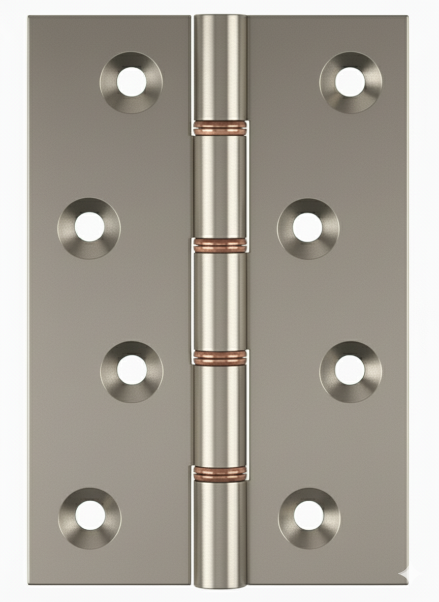 Simonswerk 1240 Double Phosphor Bronze Washered Brass Butt Hinge 100mm x 65mm c/w Screws Satin Chrome